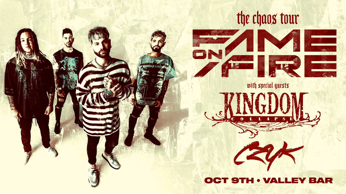 Get ready to party, Phoenix!! 🚨 Tomorrow we’re heading to the Valley Bar with <a href="/fameonfire/">Fame on Fire</a> &amp; <a href="/kingdomcollapse/">Kingdom Collapse</a> ! 🔥 We kick off the show at 8 and tickets are almost completely gone! Click the link in our bio to buy your tickets now!