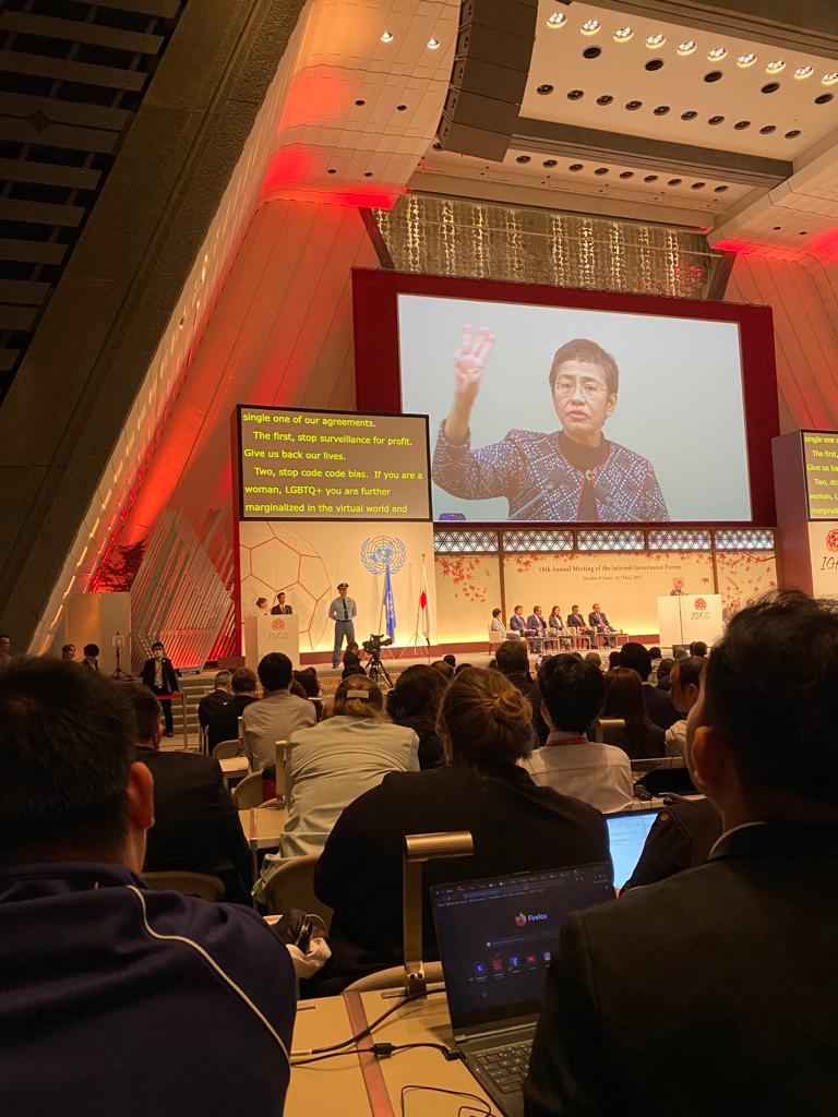 The connection of facts, truth and trust and many more inspiring ideas to be taken into account also in the online world by the Nobel Peace Prize winner Maria Ressa #IGF2023 #EURid #InternetWeWant