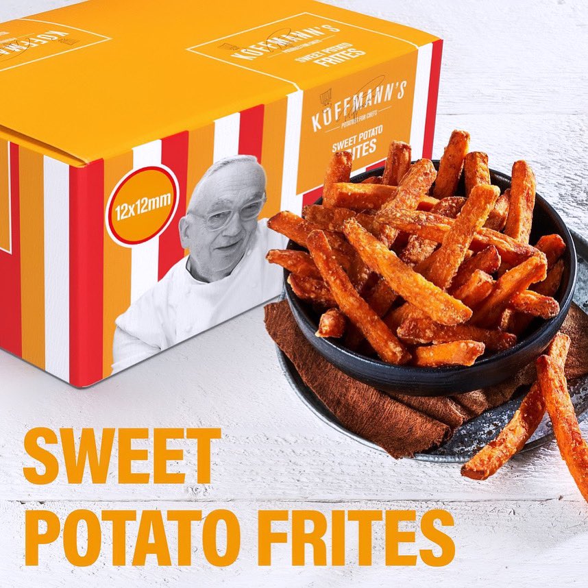 Sweet potato fries from Koffmanns. We are Norfolks authorised distributor ￼of the Koffmanns brand. From frozen chips to fresh potatoes. Deliveries available across Norfolk daily #norfolkfoodservices #norfolksfinestproduce #koffmanns #norfolkchef #norfolkproduce