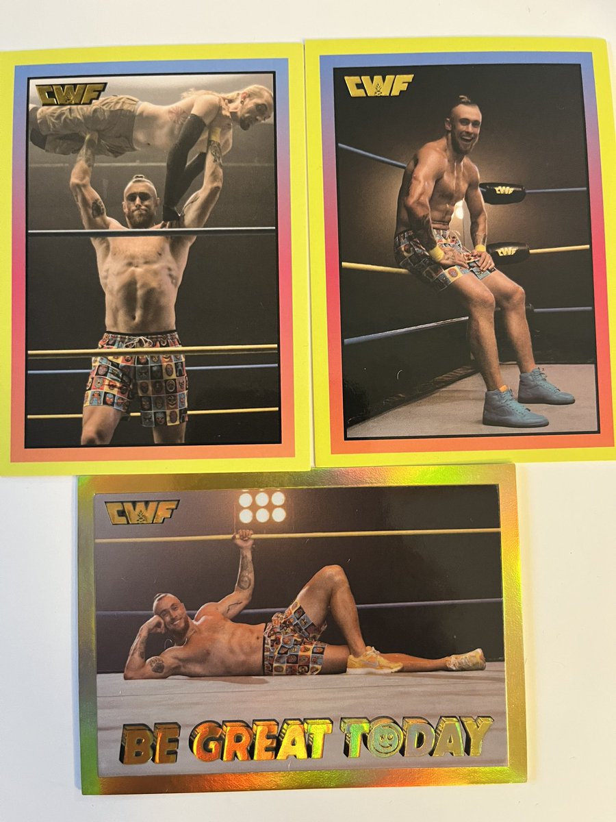 RapSheet's tweet photo. In honor of George Kittle’s three-TD performance tonight, here are three absolutely ridiculous Kittle wrestling(!) cards I just got in the mail from his partnership with @Chubbies. No words. https://t.co/eZAUhRdQEN