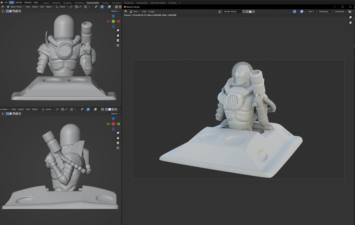 DarkleyDreaming's tweet photo. Day 29 of my 31 day challenge to 3D sculpt a character every night in Blender. Tonight it is Mr. Freeze. Stay Frosty! #blender #3dScultping #3D #3dart #characterdesign #characterart #Batman https://t.co/fe4hkEQx4i