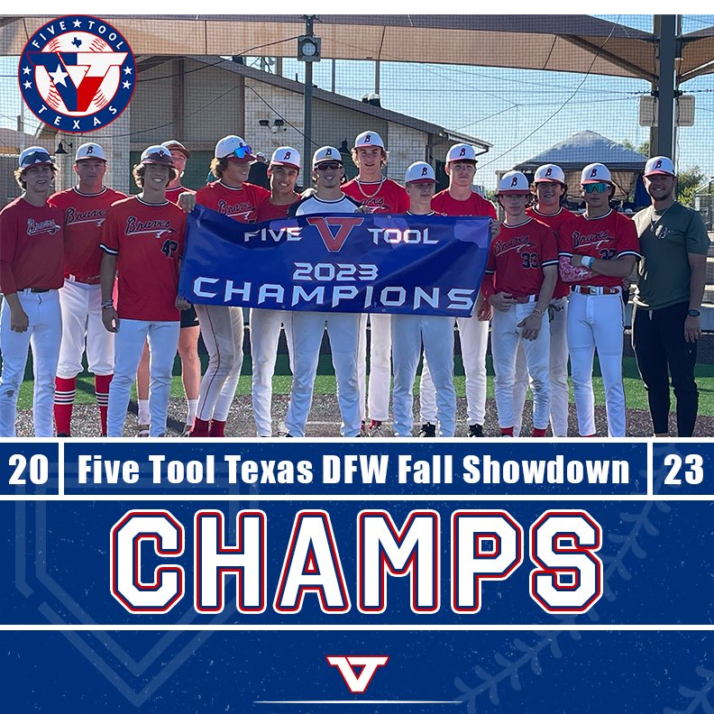 🏆CHAMPIONS🏆

Congrats to <a href="/TexasBraves/">Texas Braves</a> Red on winning the 17u Open Division of the <a href="/FiveTool/">Five Tool Baseball</a> DFW Fall Showdown!

#WatchEm
