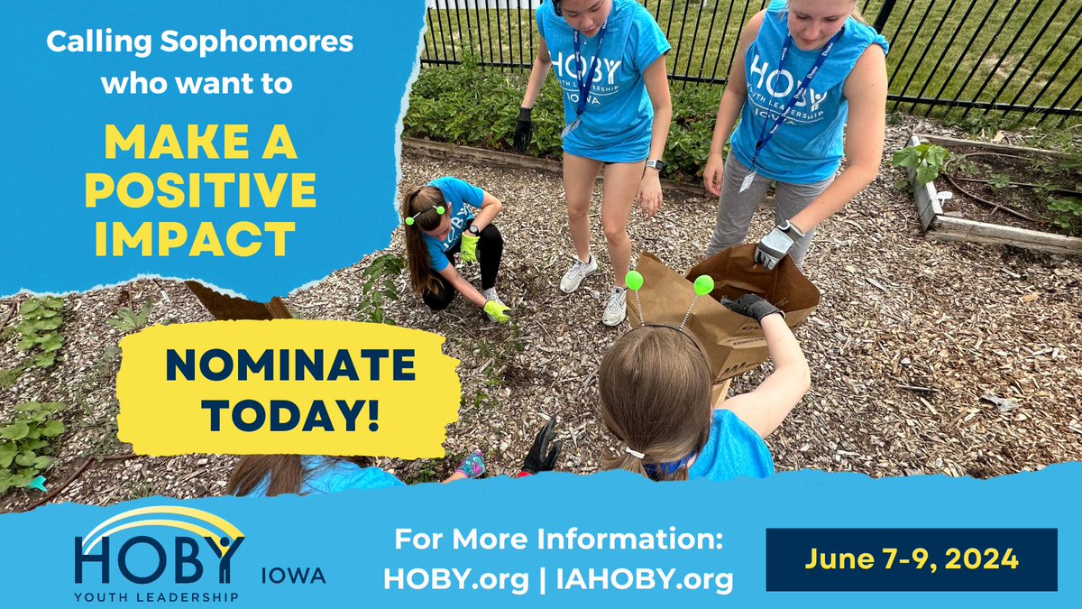 Nominations for #IAHOBY 2024 Seminar are OPEN! Reach out to colleen.gannon@iahoby.org or your counselor on how to be nominated to represent your school at our seminar. #YouthLeadership

Why should you join us in Des Moines in June  2024? See for yourself:  vimeo.com/75653232