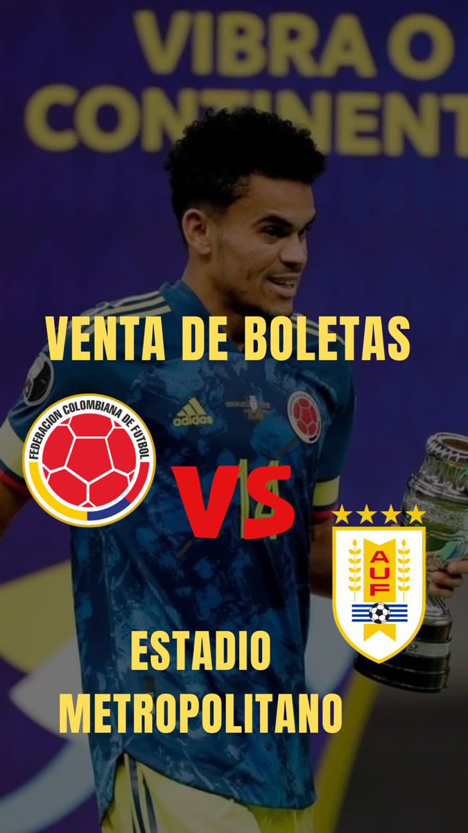 DayanaAlean's tweet photo. BOLETERÍA DISPONIBLE 💛💙❤️
COLOMBIA 🇨🇴 🆚 URUGUAY 🇺🇾
POCAS UNIDADES!! 
BUEN PRECIO 🗣️ https://t.co/xMg2RJ1iiN