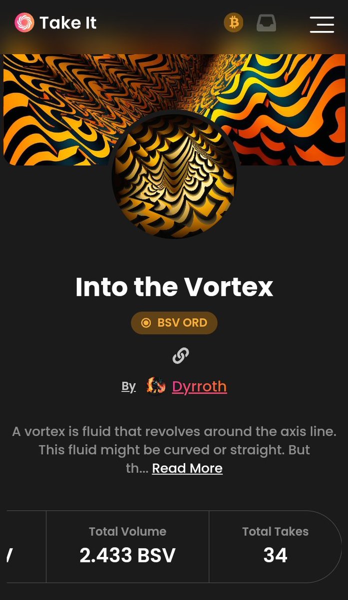 Into the Vortex is now live, the takes are surprisingly high. You can check the whole collection on <a href="/TakeItNFT/">Take It</a>

takeitnft.com/takeitcollecti…