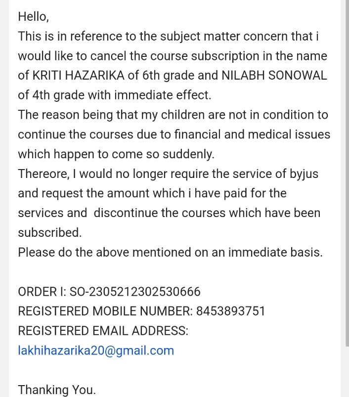 basisthaa's tweet photo. Already sent the mail 5 days ago agains request no 49773508 and 49773506. Plz do the needful @getmyrefundin @ByjusSupport @BYJUS https://t.co/vG39HLv710