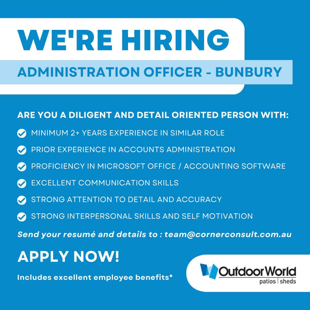 PerthHr's tweet image. ADMINISTRATION OFFICER I Outdoor World Bunbury

We are currently looking for a diligent and detail-oriented individual with a minimum of 2+ years of experience in a similar role including accounts administration.

The successful candidate will be proficient in Microsoft Office an