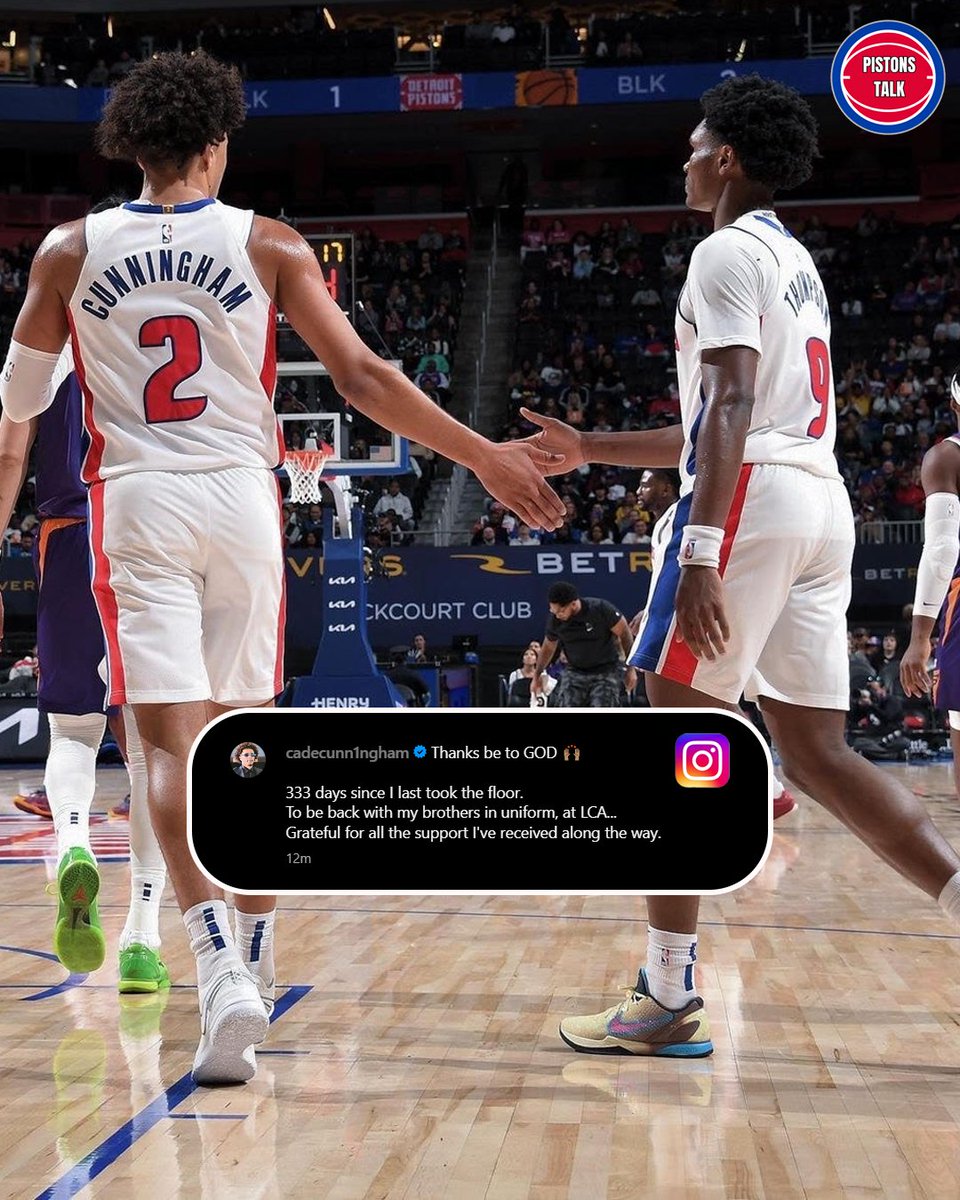 Pistons__Talk's tweet photo. Cade Cunningham is thankful to be healthy again playing with his teammates #Detroitbasketball https://t.co/wcTzXJPVPL