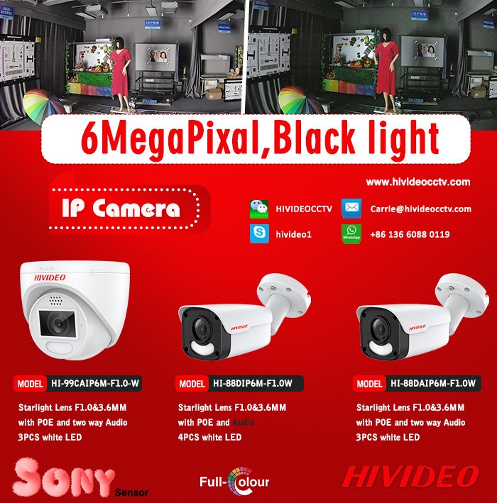 HIVIDEO_Carrie's tweet image. 6.0Mpx black light IP camera,super starlight lens F1.0,with poe and audio,Sony sensor
metal case water proof ip66
#ipcamera #cctv_camera #fullcolorcamera #poecamera #audiocam #sonycamera #securitycamera