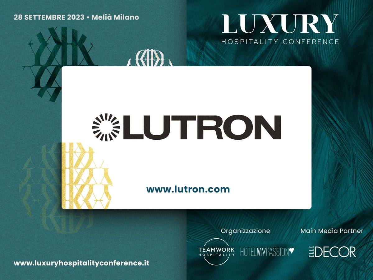 Lutron Europe (@lutron_eu) on Twitter photo Join us in Milan this Thursday for the Luxury Hospitality Conference. Vincenzo Di Napoli will be representing Lutron and sharing how our hospitality solutions can help improve operations while elevating the guest experience. Schedule time with Vincenzo at lutronitalia@lutron.com Join us in Milan this Thursday for the Luxury Hospitality Conference. Vincenzo Di Napoli will be representing Lutron and sharing how our hospitality solutions can help improve operations while elevating the guest experience. Schedule time with Vincenzo at lutronitalia@lutron.com