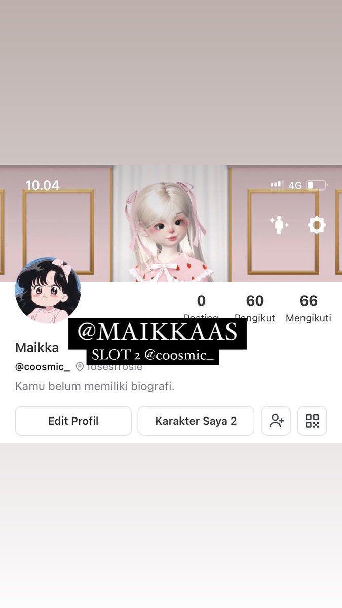 maikkaas's tweet photo. ‼️AKUN ZEPETO‼️
Bismillah Wts akun zepeto murah bisa nego cek harga dm
📌 Login via email
📌 Z 10, C 9.075
📌GRATIS 1 AKUN.
Insyaallah amanah

#zonauang #zonajajan #zepeto #zonaba https://t.co/zNEuDW4URo