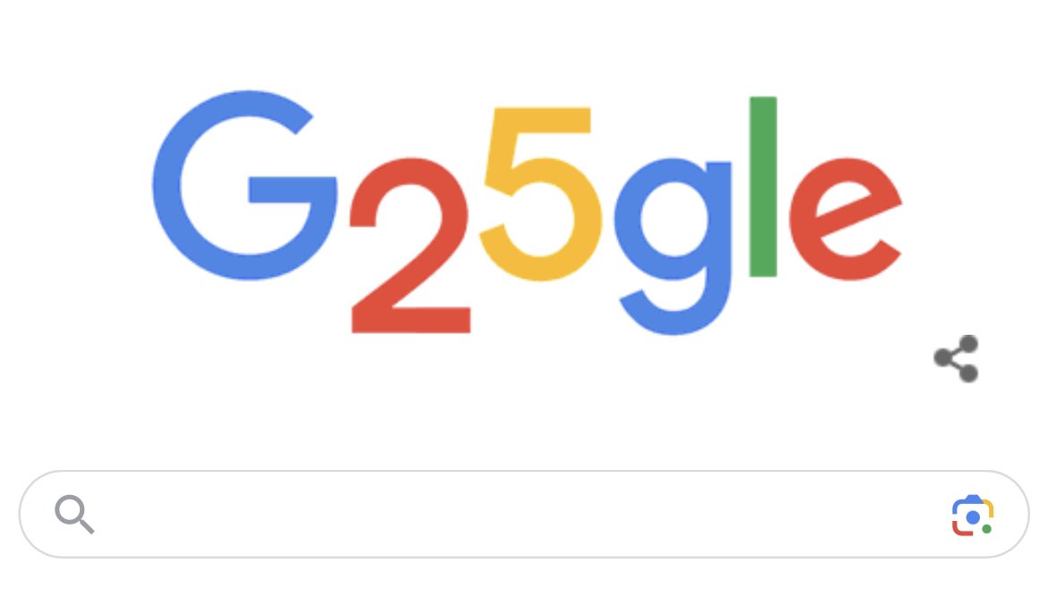 偽サイトにきてしまったのかとおもって、まじで焦ったww

#Google25周年 
#Google 
#おめでとう