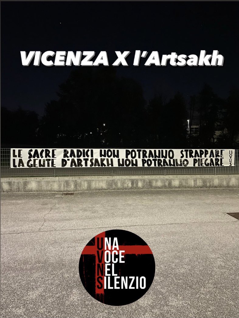 🇮🇹🇦🇲 𝗩𝗶𝗰𝗲𝗻𝘇𝗮 𝗫 𝗹’𝗔𝗿𝘁𝘀𝗮𝗸𝗵 

📣 Le Sacre Radici non Potranno strappare, la gente d’Artsakh non potranno piegare.

#ArtsakhGenocide #NagornoKarabakh