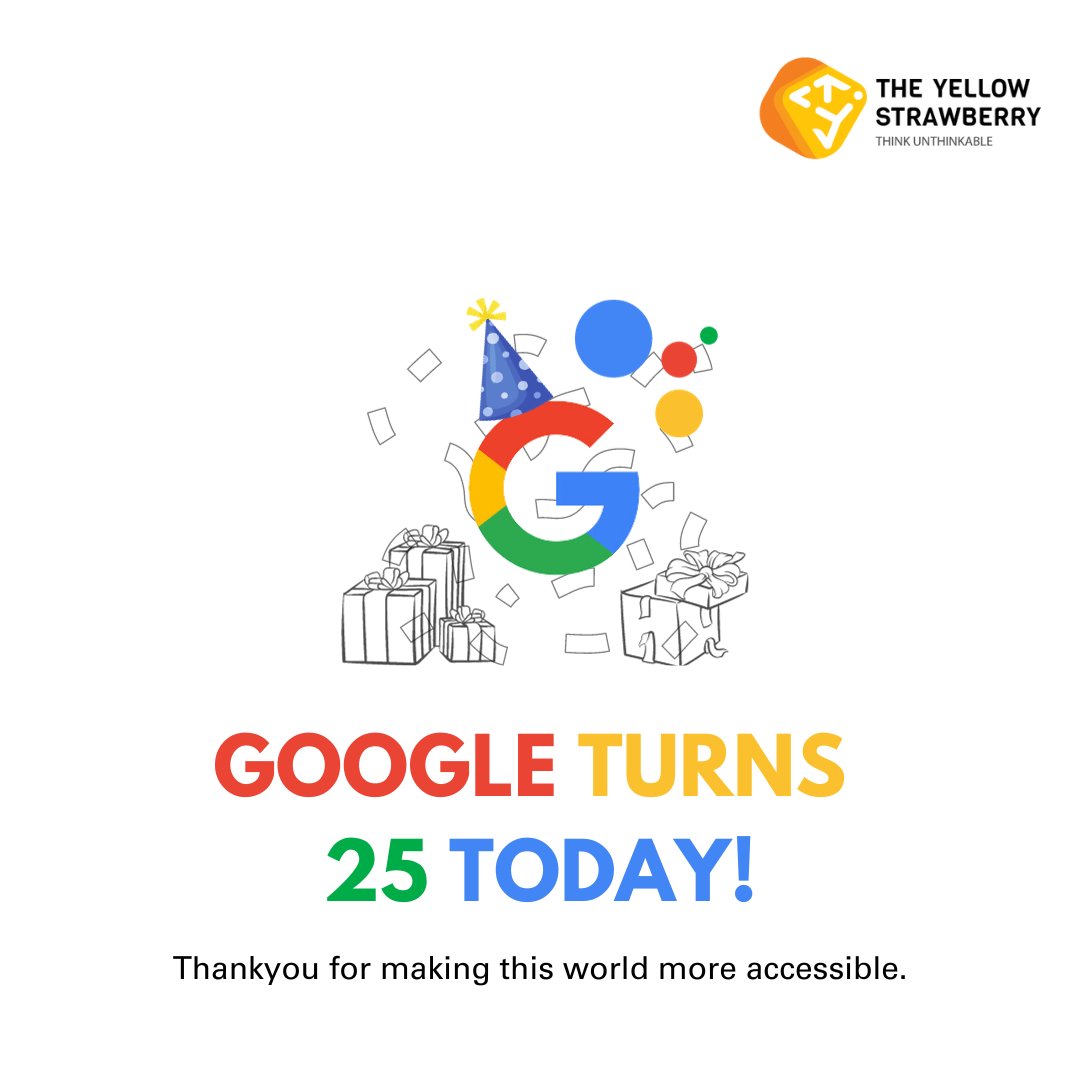 tysindia's tweet photo. Here's to 25 Years of Making the World Smarter, Faster, and Better! 🌠🎉

#GoogleAnniversary #25YearsStrong
#tysindia #mumbai #advertisingagency #creativeagency #digitaladvertising #digitalmedia #seo #digitalmarketing #offpageseo #marketing #onpageseo #google https://t.co/vjWWl5cD9U
