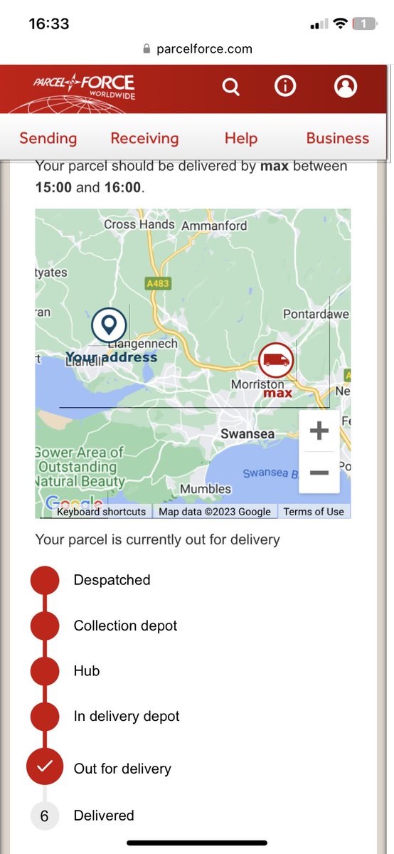 helenmarks11's tweet photo. @parcelforce What a joke! Been promised delivery for 7 days Was even phoned by a manager yesterday saying delivery would be between 3&amp;4pm but tracking app showed van never left depot This is after waiting in for over a week for items posted Special delivery 24 hrs. https://t.co/qJbnhjJ0l1