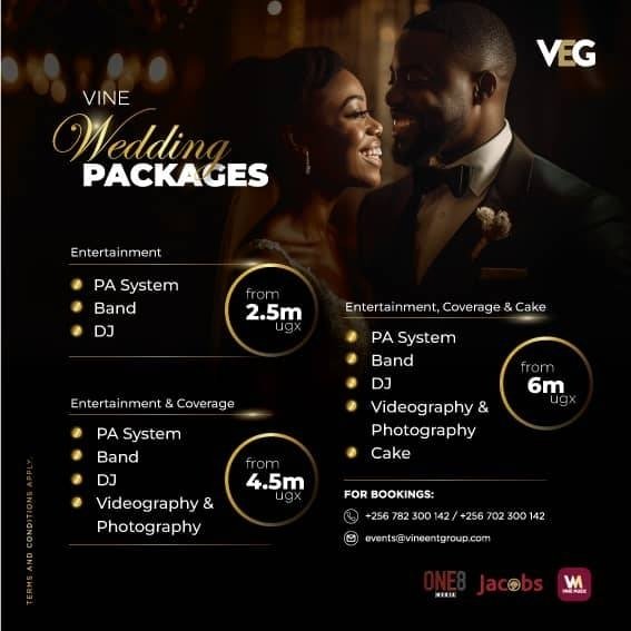 AndrewSerwadda2's tweet photo. It's that time of the year when weddings roll harder
And @VineEntGroup has got you with some amazing packages from entertainment to coverage to cake.
Make a choice and book here
0782300142/0702300142
#VEGWeddingPackages
#VEGEvents https://t.co/U1viybCIml