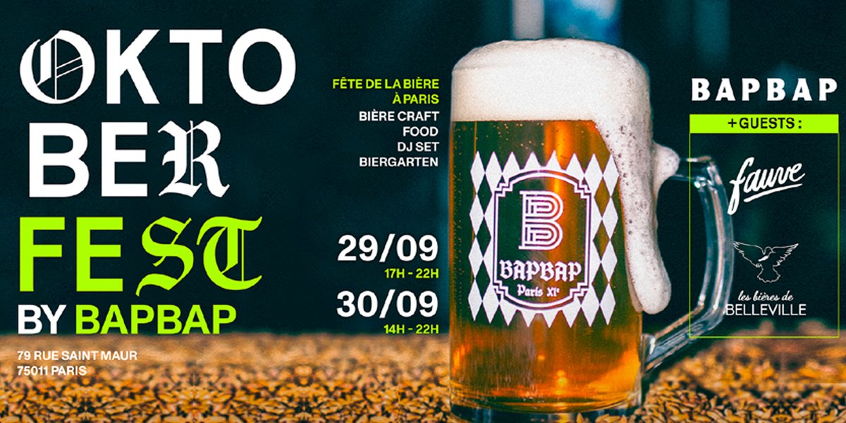 BAPBAP organise son Oktoberfest le WE prochain ! maltsethoublons.com/?p=24563 #biere #biereartisanale #craftbeer #Paris