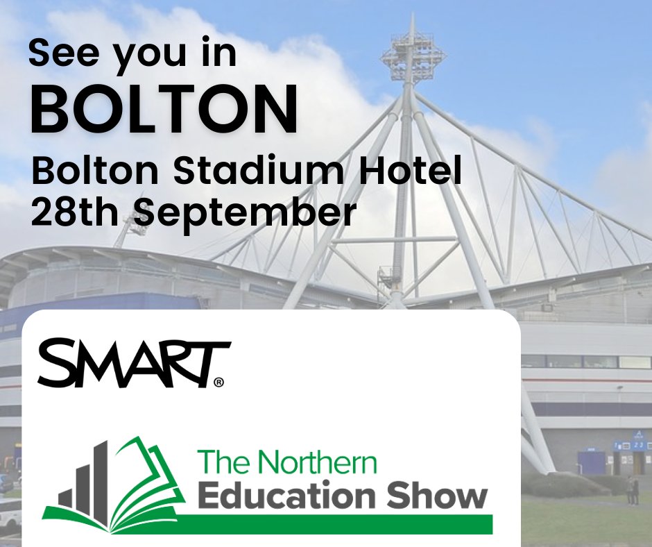 SMART_Tech's tweet photo. If you will be at the #NorthernEdShow in Bolton, UK on 28th September, make sure you head over to our stand to say hi to the team, see the latest collaborative #EdTech solutions and grab some giveaways! 🎉
Register for free here: https://t.co/F7pnACiyvn
#SMARTUK https://t.co/dfdpEHJzti