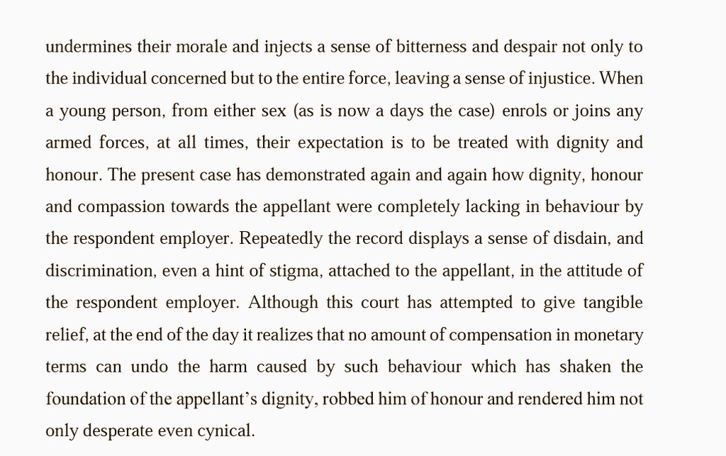As someone deeply concerned with disabilities, medical conditions and mental health, especially for the brave women & men in uniform serving our armed forces, these passages from a Supreme Court judgment pronounced yesterday, make me extremely emotional, in an assured sense.