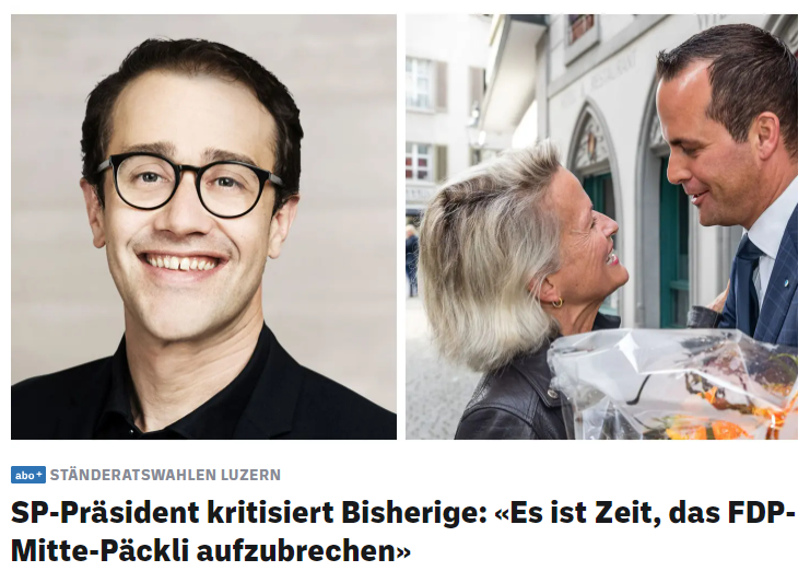 Dass die Luzerner Ständeratsvertretung ein immer kleineres politisches Spektrum abdeckt ist das eine. Viel wichtiger aber: Sie bringen Luzerns Interessen nicht durch (Durchgangsbahnhof) oder bekämpfen sie sogar (Flüchtlingsunterkft., Prämienverbilligung)
luzernerzeitung.ch/zentralschweiz…