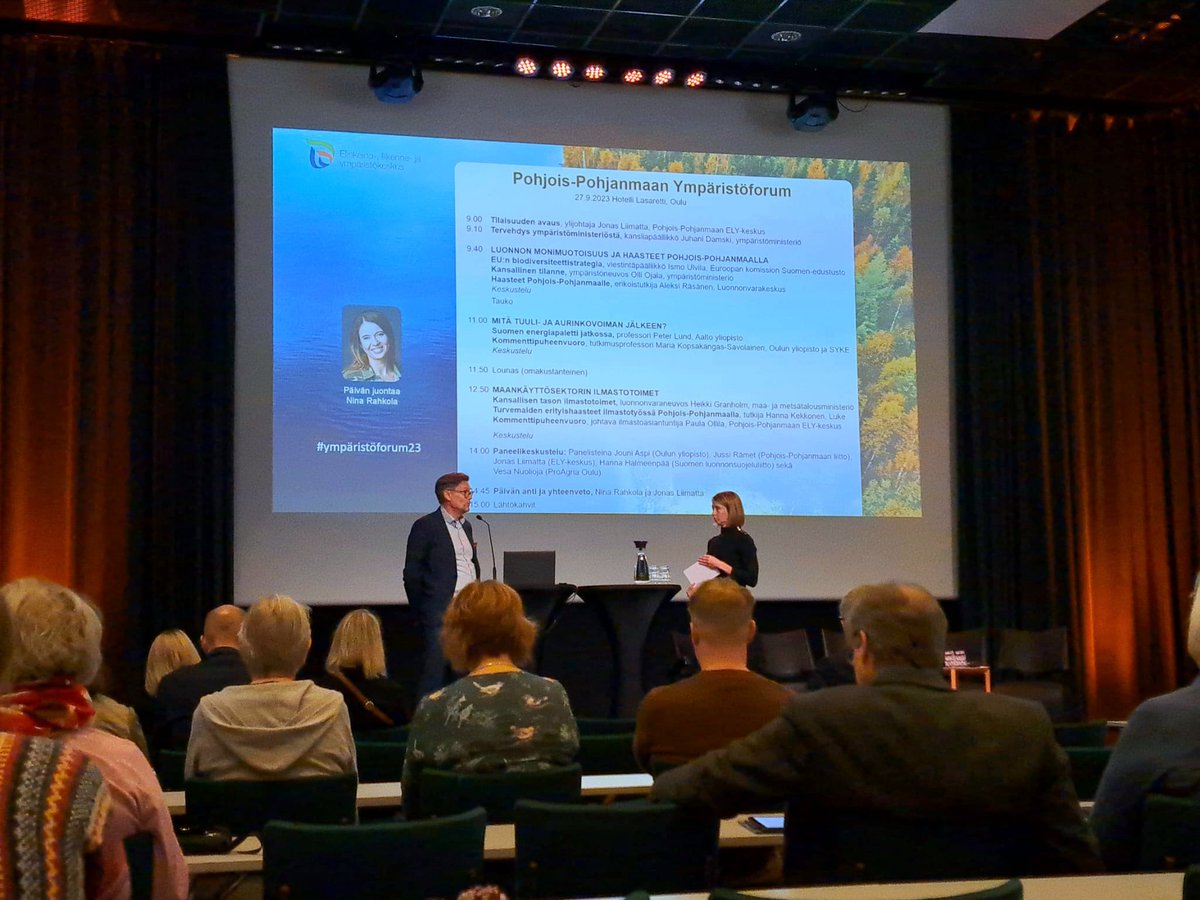 Tämän päivän ohjelmassa Pohjois-Pohjanmaan ympäristöforum. Mielenkiinnolla olemme <a href="/YKaupunki/">Ylivieskan kaupunki</a> puolelta kuuntelemassa ajankohtaisista ympäristö ja ilmastoasioista. #ympäristöforum23 <a href="/POPELYkeskus/">PohjoisPohjanmaanELY</a> <a href="/JonasLiimatta/">Jonas Liimatta</a> <a href="/Nina_Rahkola/">Nina Rahkola</a>