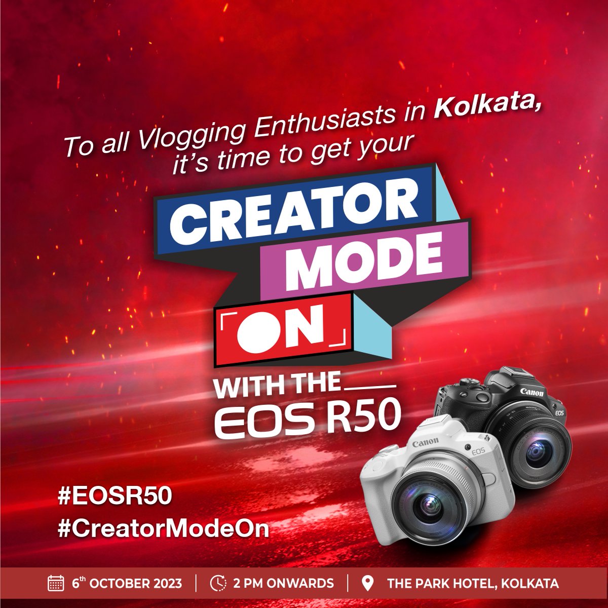 Canon_India's tweet photo. Hey Kolkata!
It’s time for you to put your creator mode on!
Watch this space for more updates!

#CreatorModeOn #EOSR50 #CanWithCanon #ShootShareTrend #CanonIndia https://t.co/rS9SwF4Nfm