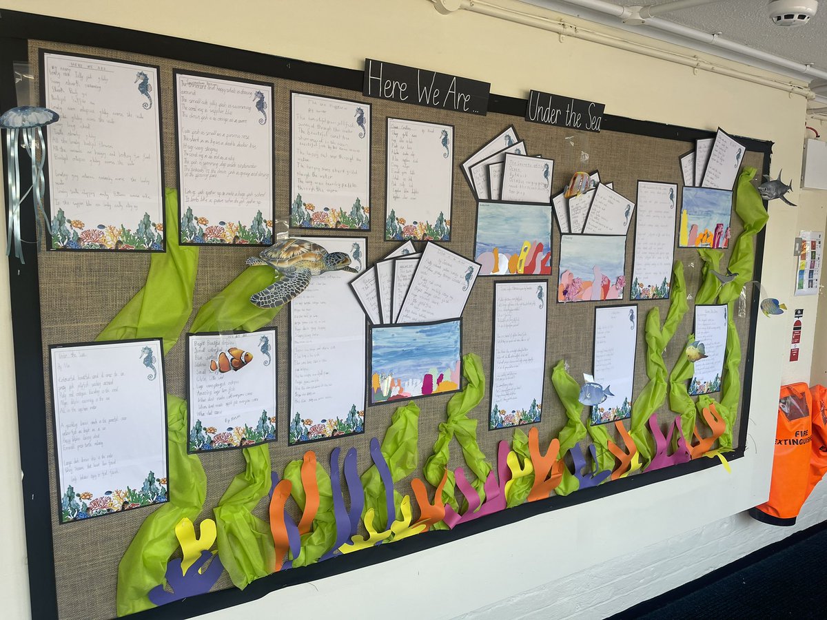 PelhamYear4's tweet photo. Look at our fabulous writing! We loved exploring the book ‘Here We Are’ by Oliver Jeffers. We focused on the animals that can be found under the sea and wrote our own poems. We are so proud of our work. @PelhamPrimary_  @OliverJeffers https://t.co/VIRiJK33iH