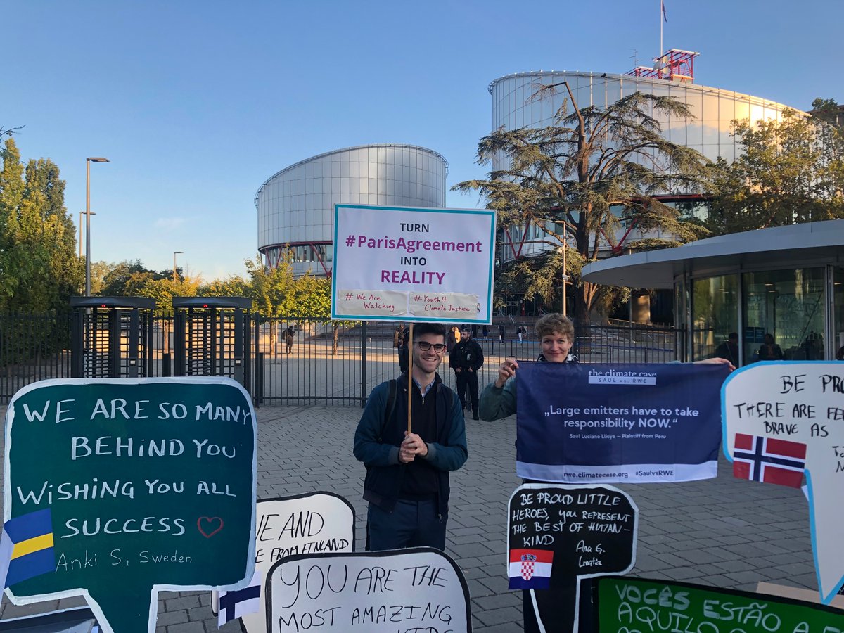 All eyes on Strasbourg this morning as the biggest ever climate case has its day in court. We stand with @Y4CJ_ !
#WeAreWatching #Youth4ClimateJustice