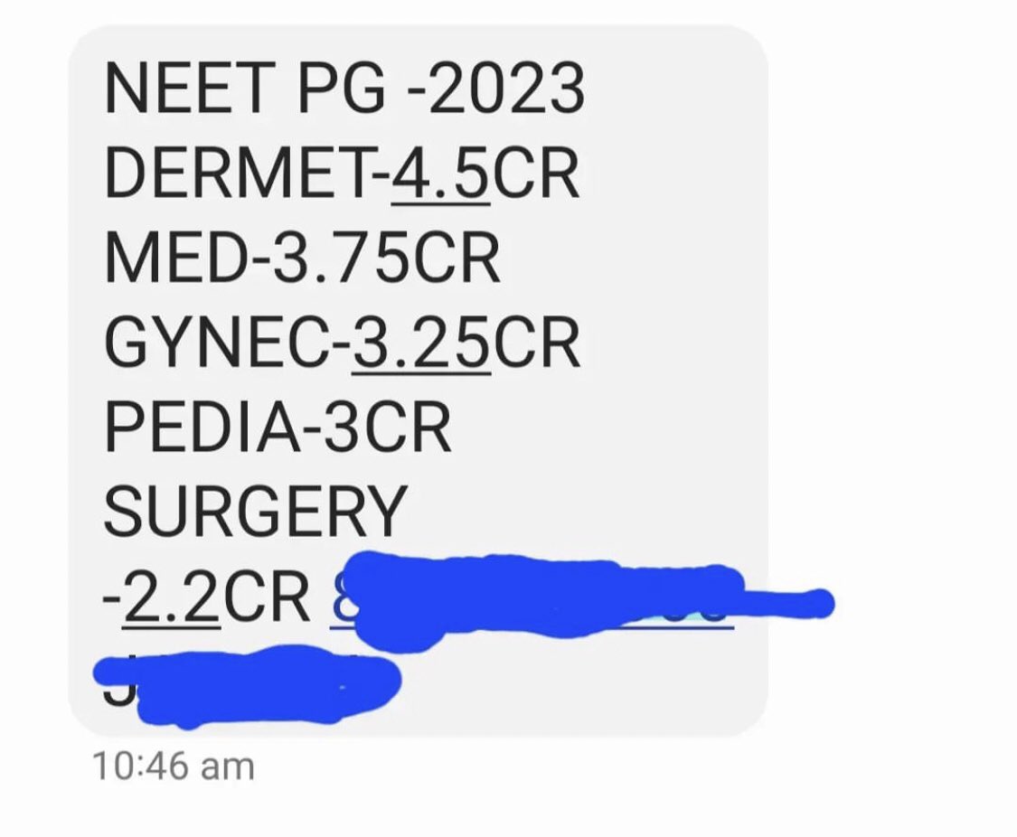 DrDhruvchauhan's tweet photo. NEET PG is the biggest professional Scam in India right now 
I wonder how the nation is not talking about it which is linked directly with their own health . https://t.co/E5efuKkiUs