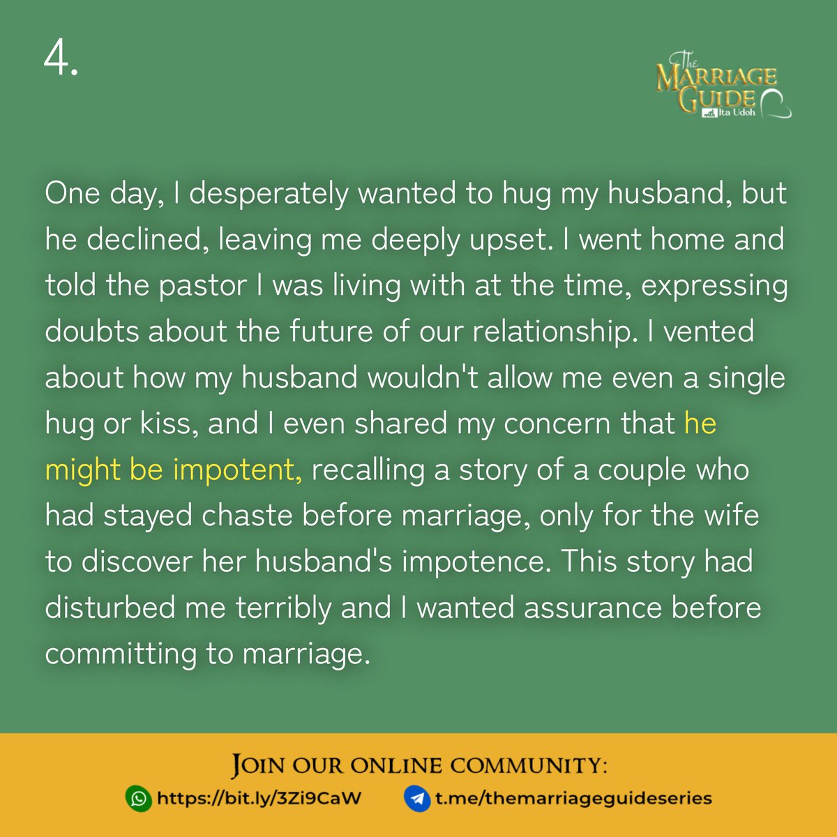 TMGuideseries's tweet photo. ⬆️
Join our community: https://t.co/W0fehhl7f9
Subscribe on YouTube: https://t.co/kjkmnAMnNH
Share to all who will marry, are married, were married, or wish for others to be married!
#TMG #Marriage #marriageadvice #MarriageMyths #sexualcompatibility #PastorItaUdoh https://t.co/xItj48X1vp