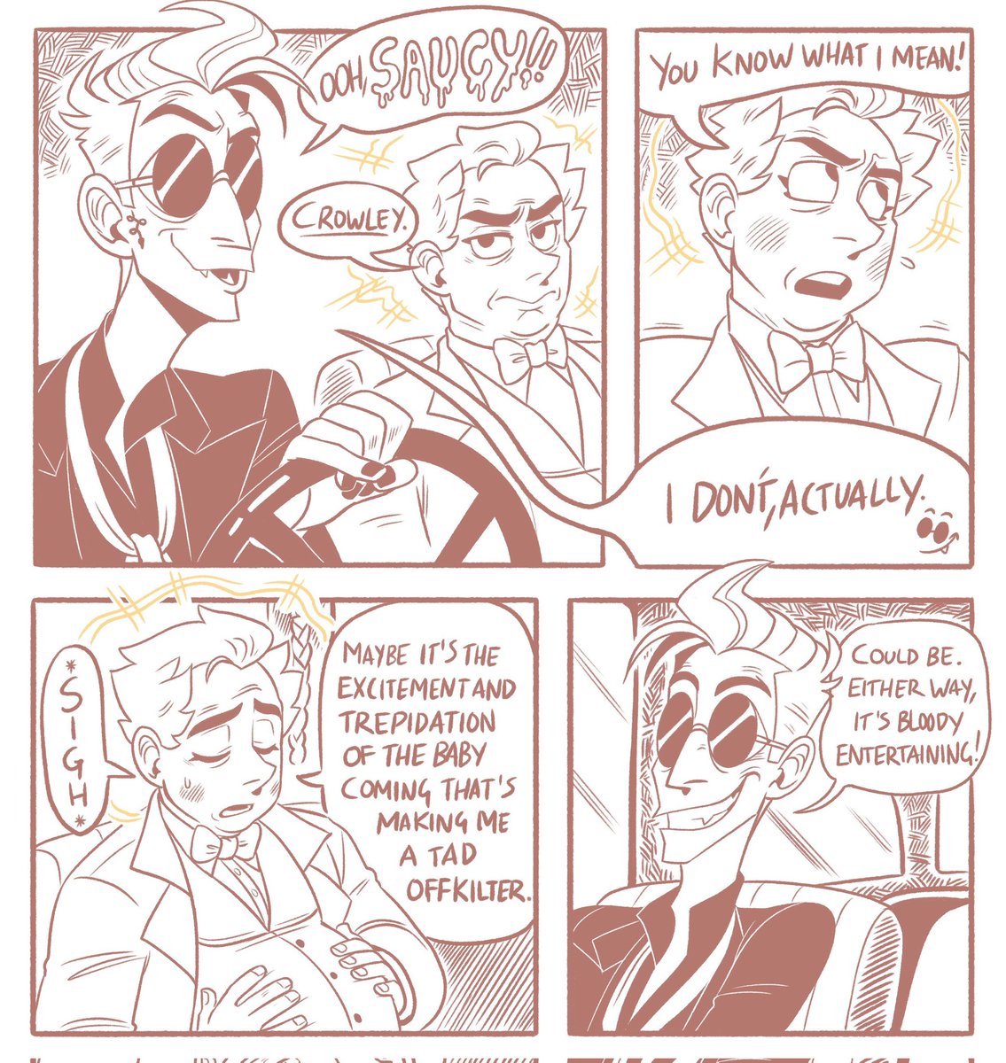 ineffablefamily's tweet photo. CW for entire comic: pregnancy, mature rating. GLOW Book two, pages 25-28 https://t.co/BmumhjWVzt