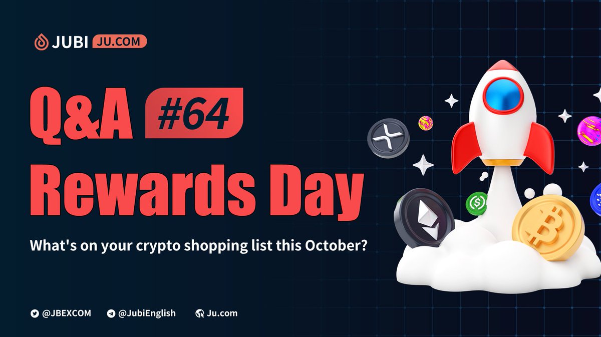 Jucom_Official's tweet photo. 🌈#Giveaway What's on your crypto shopping list this October?🥰

🎁#Airdrop 260USDT for 100 correct answers

Tasks:
1⃣Follow @JBEXCOM, RT+Tag 2 friends
2⃣Comment your answer

💸Participate: https://t.co/5JqnxzfzkX
#cryptocurrency #bitcoin #ethereum #NFT #DeFi  #Layer2 #Metaverse https://t.co/4UB2BacR35
