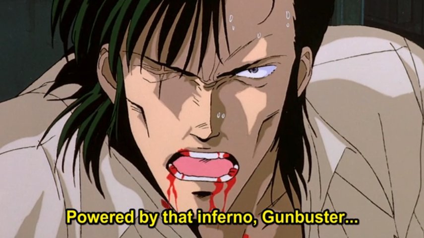 JapanHeroYT's tweet photo. "Powered by that inferno, Gunbuster is invincible!" 
😭😤🫡 Coach! 

It's unreal to see Gunbuster on @Crunchyroll ! I still have the original VHS release by U.S. Renditions from 1990. Thank you making it happen @discotekmedia ! https://t.co/8agwE4SBfl 
#gunbuster #トップをねらえ https://t.co/zfzKau7rXf