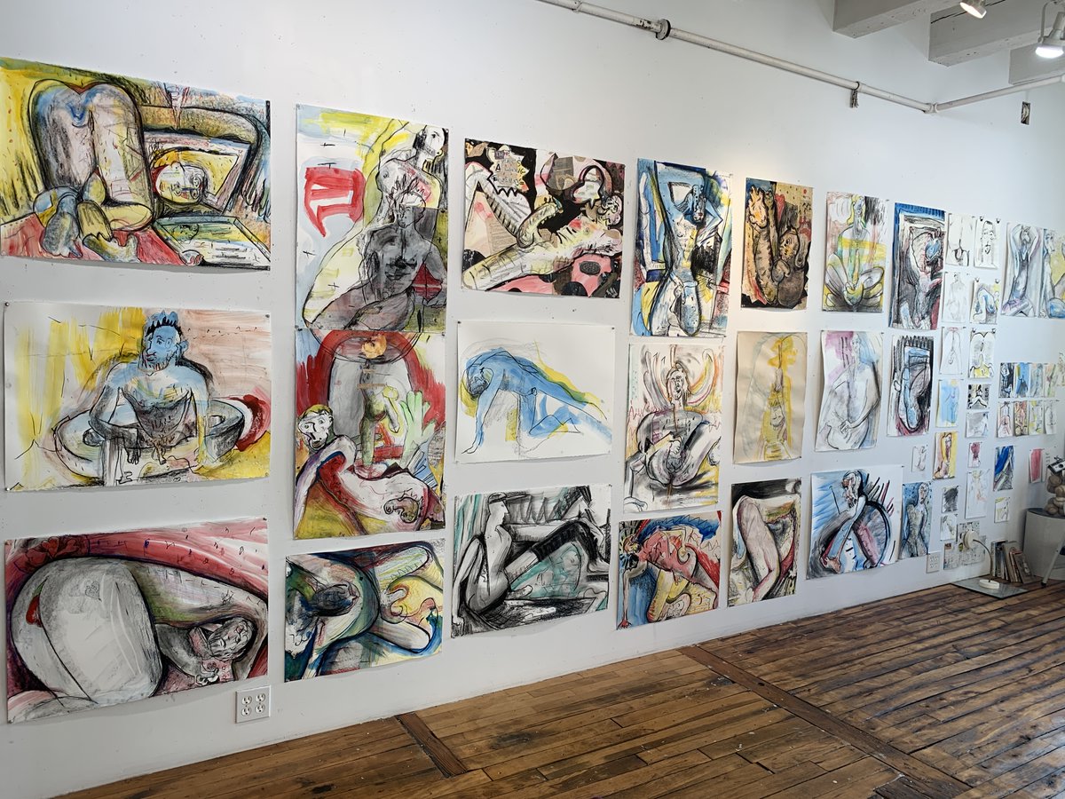 RobertSiegelman's tweet photo. Come and see my studio! Fort Point Open Studios: Oct 13-15, 249 A Street, studio 58. There's so much to see! #drawing #mixedmedia #fineart #contemporaryart #queerart #figurativeart #fpos2023 #openstudio #artforsale https://t.co/QbJNzRUGUy