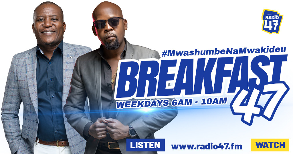 Ready to make you love Wednesday with stories, songs, and a vibe at a time.  
Are you ready for Breakfast 47 with Big Boyz of radio? <a href="/mwashumbe/">Dennismwashumbe</a>  <a href="/alexmwakideu/">alex mwakideu</a>  
Usisahau mambo ni matatu 1.) Sikiliza Radio 47 2.)Sikiliza Breakfast 47 3.) Sikiliza Mwashumbe na Mwakideu.

#HapaNdipo