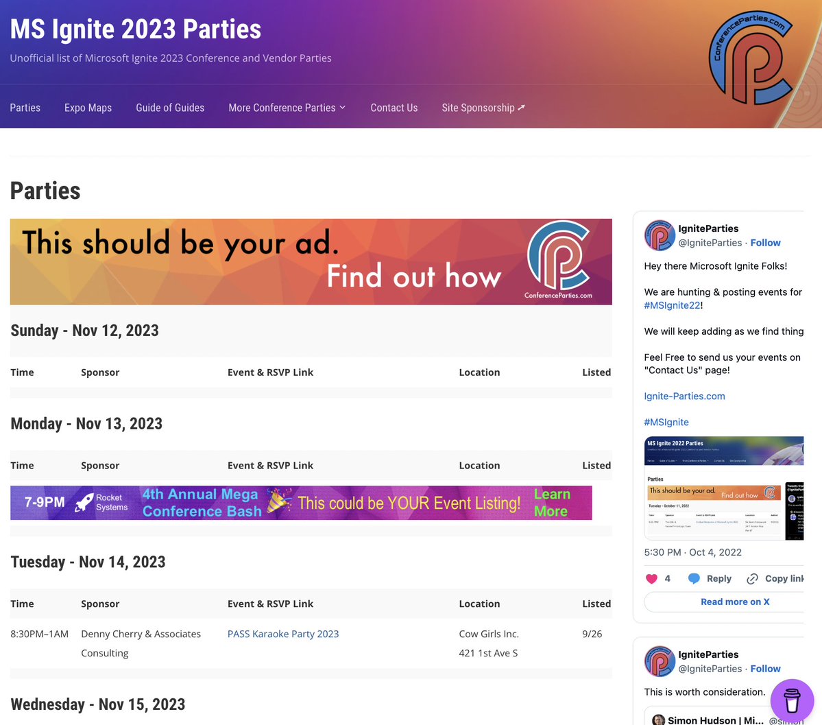 IgniteParties's tweet photo. MS Ignite Friends!

Encouraged by @DougKinzinger we've

Set up the Parties Site for 2023! 

The First Event has been added too! 

Enjoy! 

https://t.co/aSpmU2t0Kq 

#MSIgnite https://t.co/LP8beYJbRm