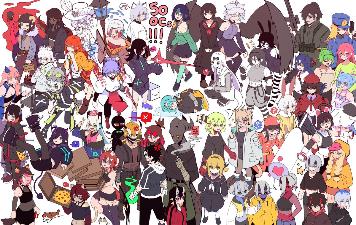 [50 ORIGINAL CHARACTERS PROJECT]

I drew 50 different original characters from different artists that I know!

If your OC is in here, show em in the replies!