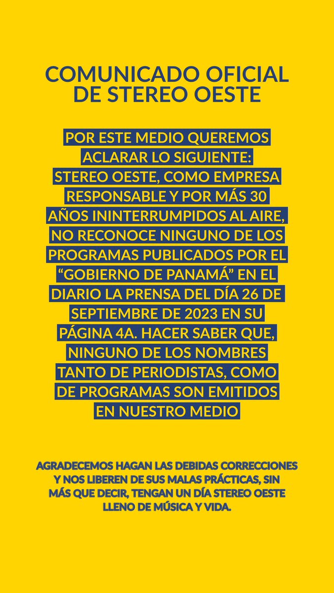 Stereo Oeste 98.5 tweet media