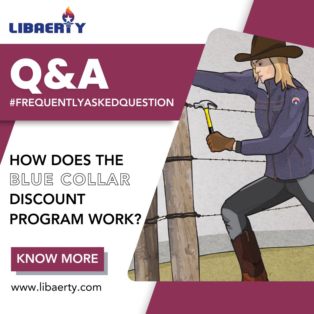 Through our Blue Collar Discount Program we offer hard working blue collar women a 10% discount on select apparel and accessories.

Know More

Community Programs: libaerty.com/community-prog…

#LIBAERTY #faq #frequentlyaskedquestions #discountprograms #bluecollardiscountprogram