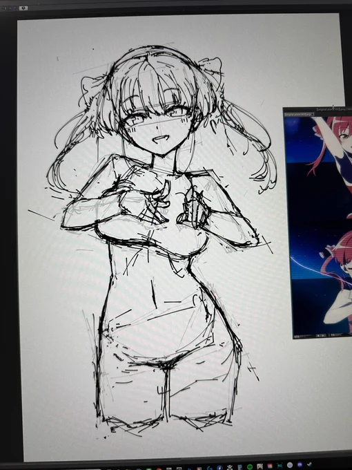 このラフがこうなるから絵描ける人スゲ〜ってなる。俺のことなんですけど 