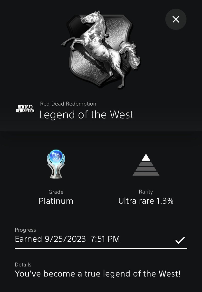 Platinum 510. 🏆 Red Dead Redemption. Such a wonderful game. 🤎 #platinumhunters #trophyhunters #PS4share