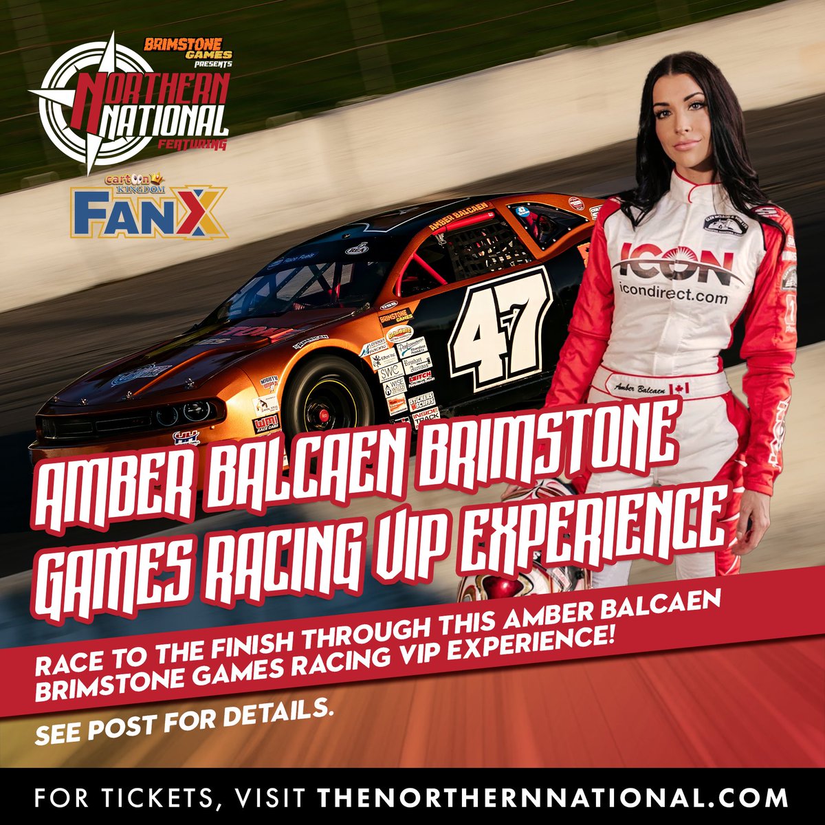 TNNCollectorCon's tweet photo. RACE TO THE FINISH WITH CANADA’S TOP FEMALE DRIVER!

For information and tickets, visit: https://t.co/z6RxruzRH1

#TheNorthernNational #Windsor #YQG #Ontario #Canada #BrimstoneGames #AmberBalcaen https://t.co/OITNg6lsjW