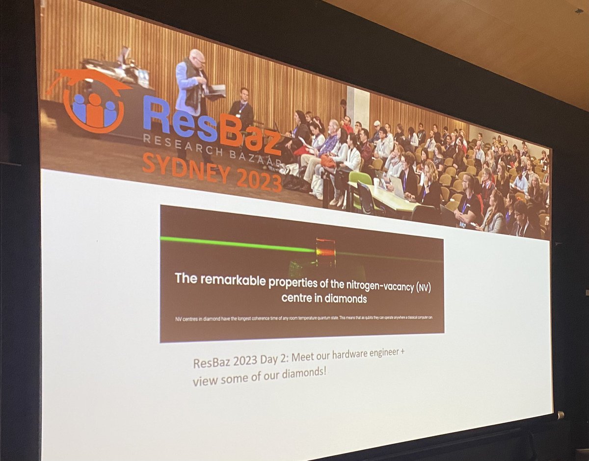 ResBazSyd's tweet photo. Gold sponsors of #ResBazSydney2023 powered by diamonds! If you’re ResBaz-ing today make sure you drop by @QuantumBrillia1 to chat with their hardware engineers and view some of their diamonds https://t.co/xkz0LVdSxY
