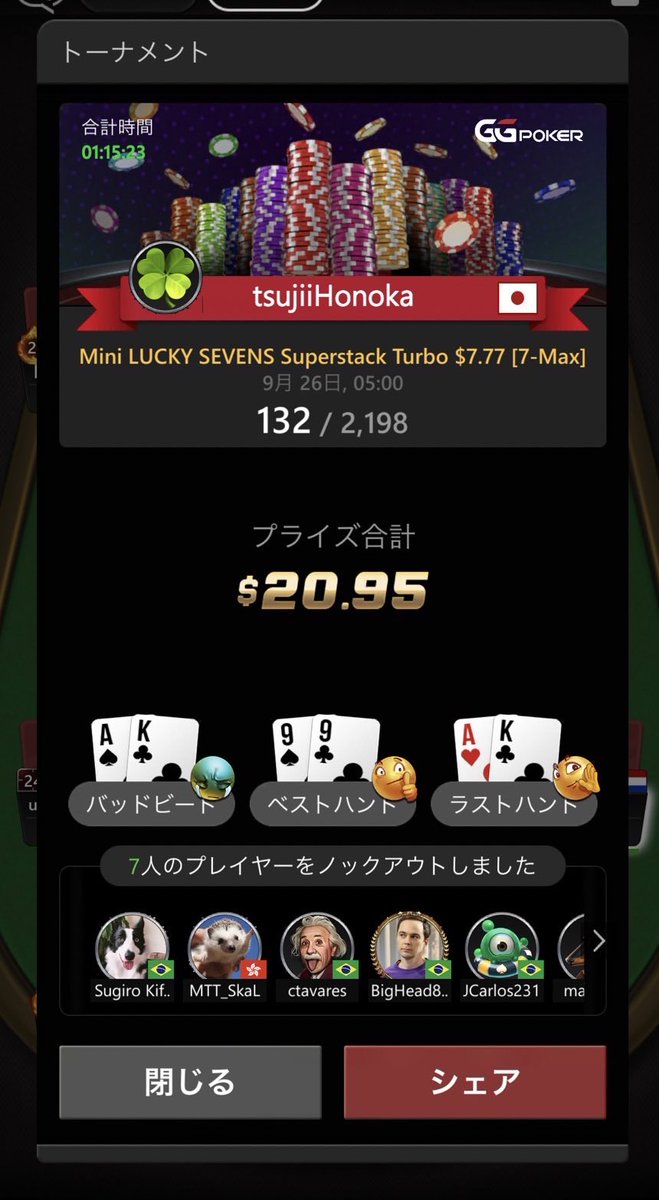 バットビートハンド‥
もうAKいらない！！！泣
#GG #GGポーカー https://t.co/4XBc9x17Lx