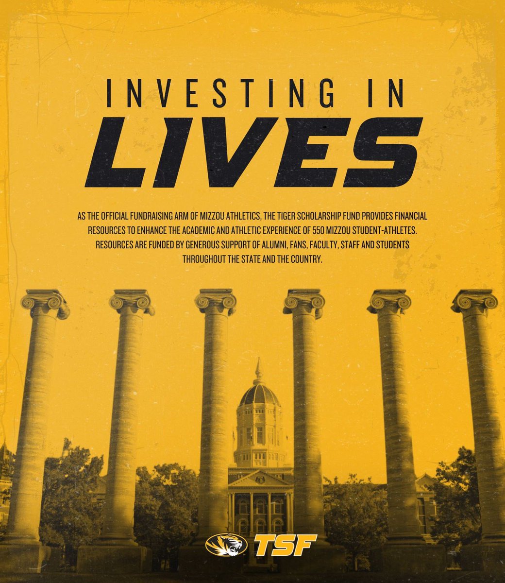 Thanks to @MizzouTSF, I've been able to experience things like building life long bonds with teammates and a chance to explore our great campus.

Consider investing in the lives of Mizzou student -athletes by giving at tsfmizzou.com . MIZ !