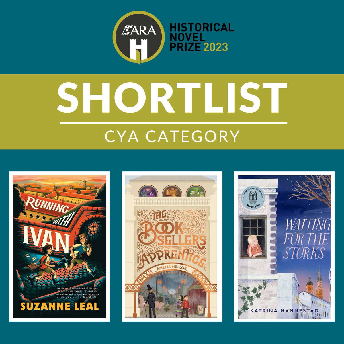 The @HNSAustralasia has announced the shortlists for the 2023 @TheARAGroup #HistoricalNovel Prize. I'm delighted to be on the CYA category, together with #KatrinaNannestad & #AmeliaMellor. My thanks to the judges, to @TheARAGroup and to @HNSAustralasia hnsa.org.au/the-2023-ara-h…