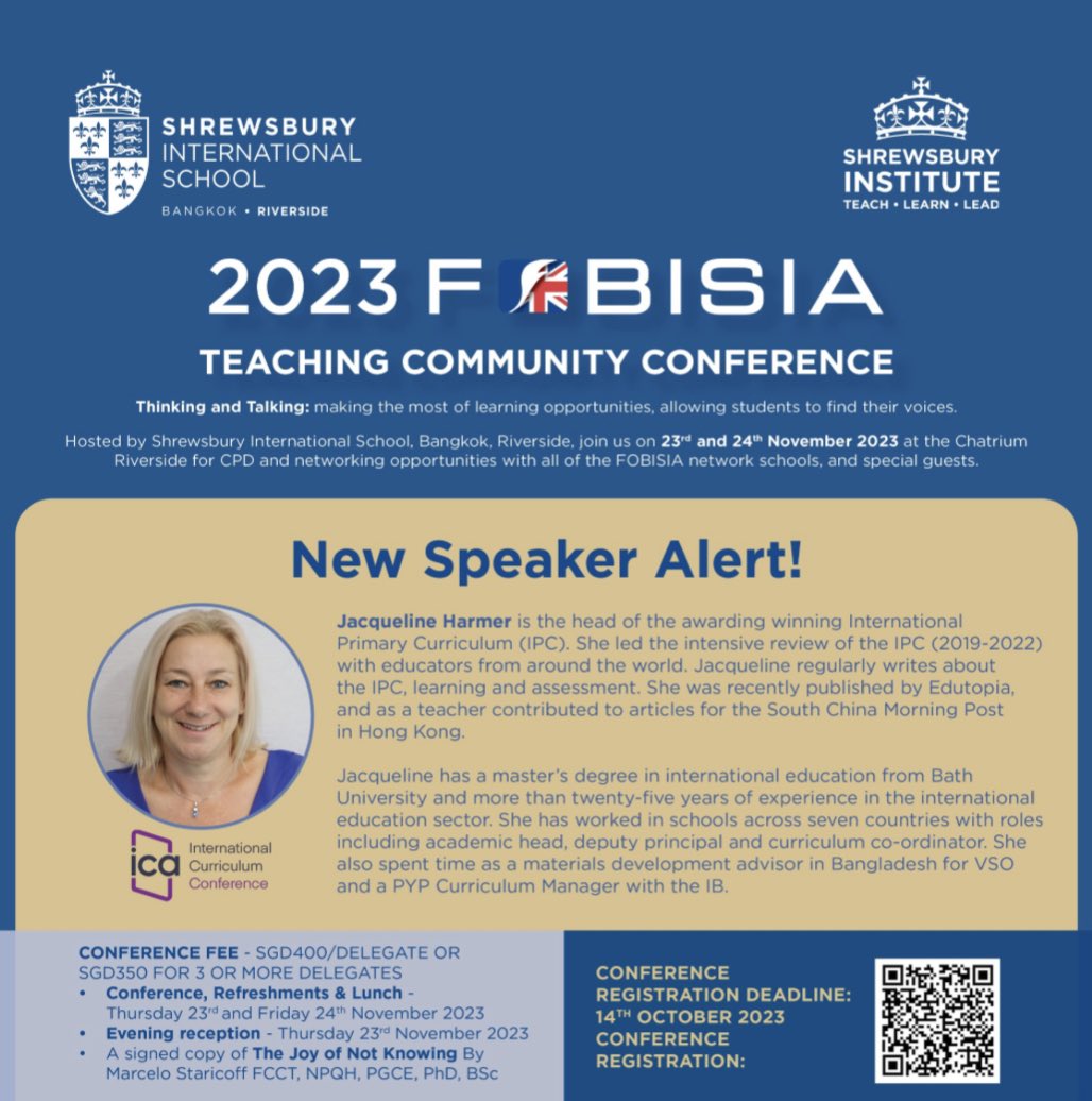 📣 This is a real coup for <a href="/FOBISIA1/">FOBISIA</a> teaching community conference. To get someone with this experience on board is so exciting. <a href="/The_IPC/">IPC</a> we are delighted! 🧑‍🏫