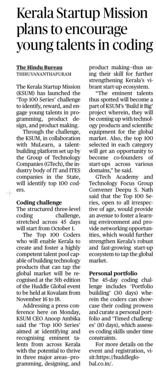 deepusnath's tweet image. 🚀 Excited to unveil the #Top100Series! We&apos;re on a quest to discover the most talented coders, designers, and makers out there. Show us your skills and join the ranks of the elite. 🔍👩‍💻🎨🛠 #BestOfTech #TalentSearch #huddleglobal #gtechmulearn