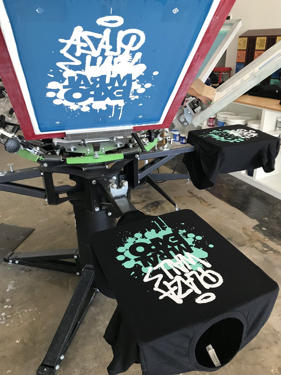 A little sneak peek at our work for the <a href="/PlazaWalls/">Plaza Walls—2023 Mural Expo: Sept 30th</a> Mural Expo this Saturday, including our first split fountain print! They’ll have shirts and totes available for sale this weekend during the festivities.