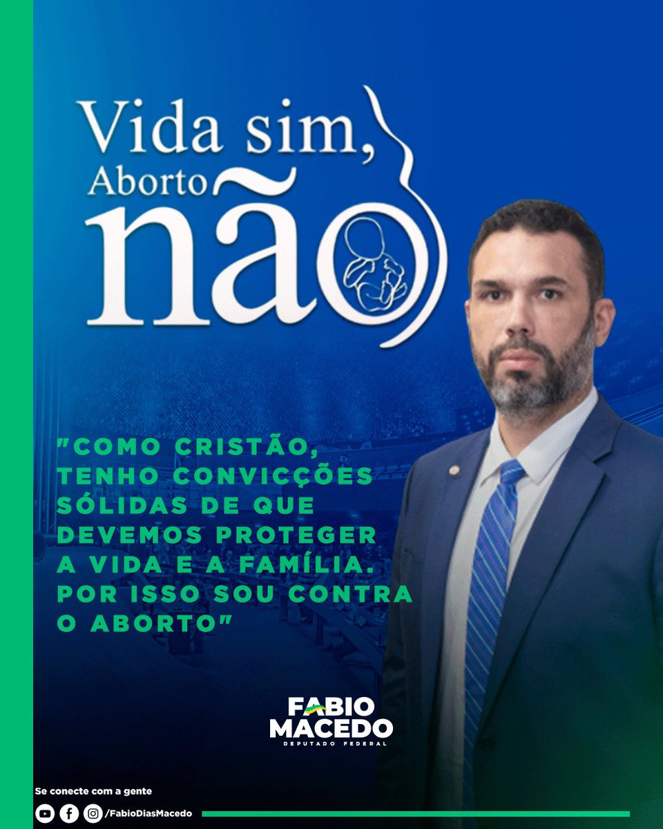 Defendo a vida desde a concepção e lutarei contra o aborto no Congresso, representando o Maranhão com firmeza em prol da vida e da família. #ProVida #RespeitoPelaVida